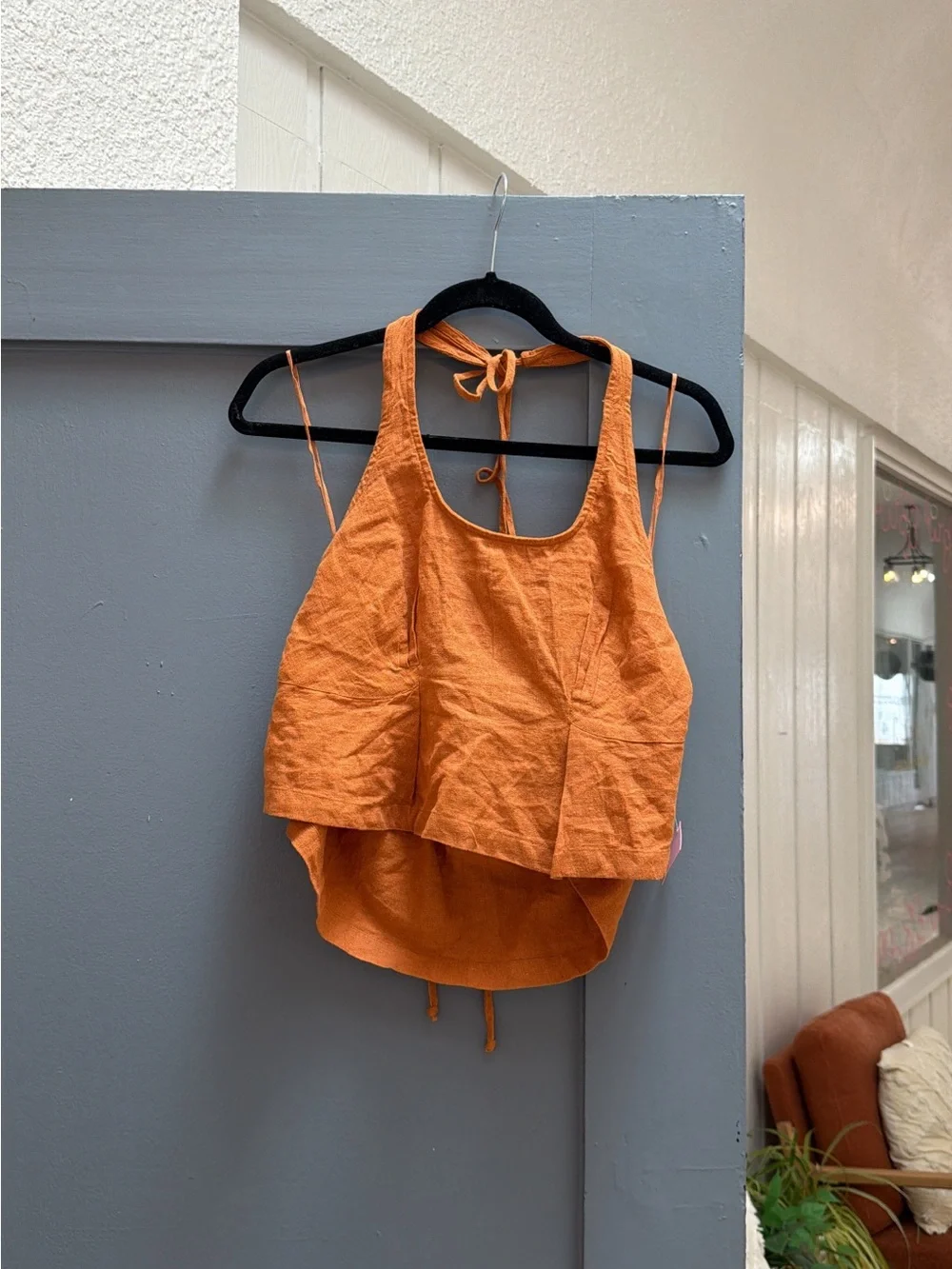 Free People Rust Scoop Neck Cropped Tank NWT sz small